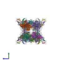 PDB entry 8oh5 coloured by chain, side view.