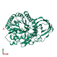 PDB entry 8ohv coloured by chain, front view.