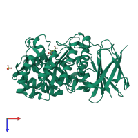 PDB entry 8ohv coloured by chain, top view.