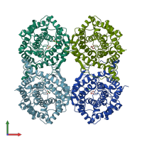 PDB entry 8oi4 coloured by chain, front view.