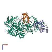 PDB entry 8oif coloured by chain, top view.