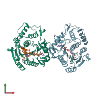 PDB entry 8oiv coloured by chain, front view.