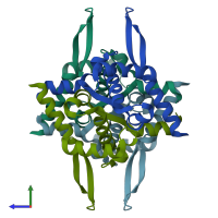 PDB entry 8ojj coloured by chain, side view.