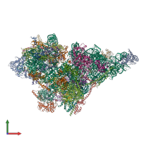 Hetero 35-meric assembly 1 of PDB entry 8om2 coloured by chemically distinct molecules, front view.