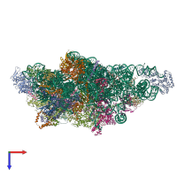 PDB entry 8om2 coloured by chain, top view.