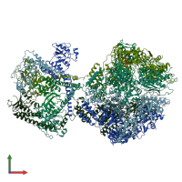 PDB entry 8om7 coloured by chain, front view.