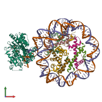 PDB entry 8oos coloured by chain, front view.