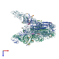 PDB entry 8opo coloured by chain, top view.