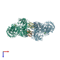 PDB entry 8oq3 coloured by chain, top view.