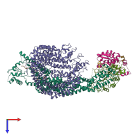 PDB entry 8or4 coloured by chain, top view.
