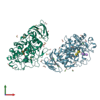 PDB entry 8orp coloured by chain, front view.