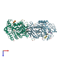 PDB entry 8orp coloured by chain, top view.