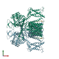 PDB entry 8otq coloured by chain, front view.