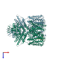PDB entry 8otq coloured by chain, top view.