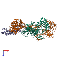 PDB entry 8ovb coloured by chain, top view.