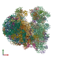 Hetero 85-meric assembly 1 of PDB entry 8ovj coloured by chemically distinct molecules, front view.