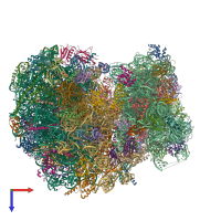 Hetero 85-meric assembly 1 of PDB entry 8ovj coloured by chemically distinct molecules, top view.