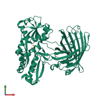 PDB entry 8ovn coloured by chain, front view.