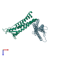 PDB entry 8oyv coloured by chain, top view.