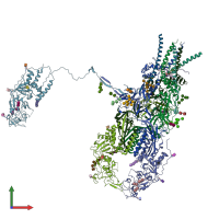 PDB entry 8ozp coloured by chain, front view.