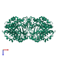 Homo dodecameric assembly 2 of PDB entry 8ozs coloured by chemically distinct molecules, top view.