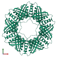 Stress-response A/B barrel domain-containing protein in PDB entry 8ozs, assembly 1, front view.