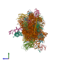 PDB entry 8p09 coloured by chain, side view.