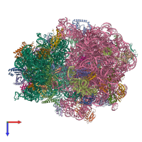 PDB entry 8p16 coloured by chain, top view.