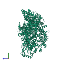 PDB entry 8p1k coloured by chain, side view.