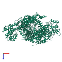 PDB entry 8p1k coloured by chain, top view.