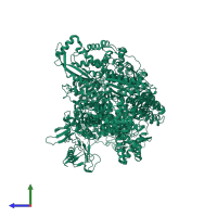 PDB entry 8p1l coloured by chain, side view.