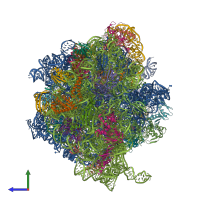 PDB entry 8p2f coloured by chain, side view.