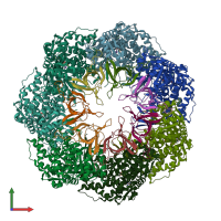 PDB entry 8p4n coloured by chain, front view.