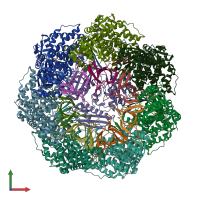 PDB entry 8p4o coloured by chain, front view.