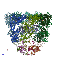 PDB entry 8p4o coloured by chain, top view.