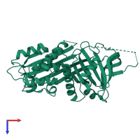 PDB entry 8p4u coloured by chain, top view.