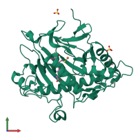 PDB entry 8p7o coloured by chain, front view.