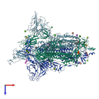 PDB entry 8p99 coloured by chain, top view.