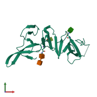 PDB entry 8pae coloured by chain, front view.