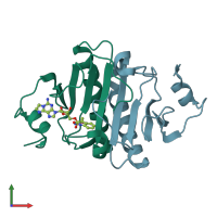 PDB entry 8paf coloured by chain, front view.