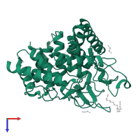 Squalene cyclase C-terminal domain-containing protein in PDB entry 8pak, assembly 2, top view.