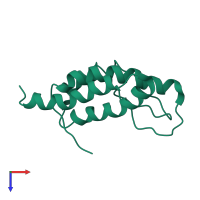 Monomeric assembly 1 of PDB entry 8pbv coloured by chemically distinct molecules, top view.