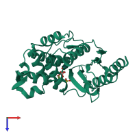 PDB entry 8pcl coloured by chain, top view.