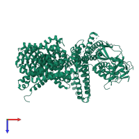 PDB entry 8pd3 coloured by chain, top view.