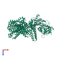 PDB entry 8pd9 coloured by chain, top view.
