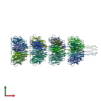 PDB entry 8pdz coloured by chain, front view.