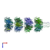 PDB entry 8pdz coloured by chain, top view.