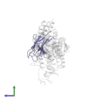 Fab18 (light chain, variable region) in PDB entry 8phw, assembly 1, side view.