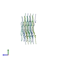 PDB entry 8pjo coloured by chain, side view.