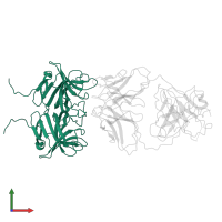 Pro-secreted protein ORF2 in PDB entry 8pmx, assembly 1, front view.